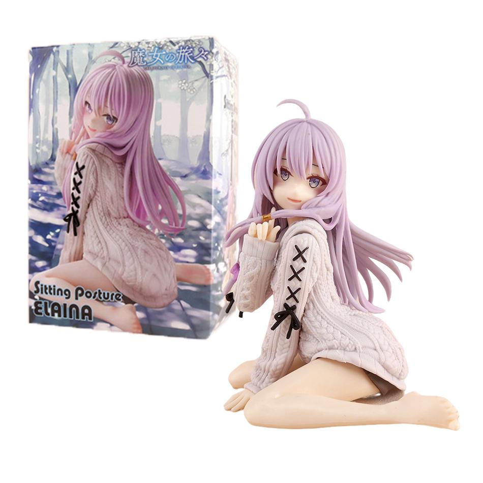 Gift The Journey of Elaina Anime Figure Knit Dress Witch Elaina Action Figure PVC Collection Model Doll Toys for Christmas Gifts