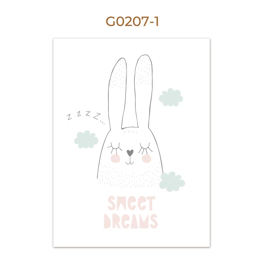 Cute Cartoon Minimalist Rabbit Bear Child Line Wall Canvas Posters Painting Prints For Living Kids Room Home Decoration Decor