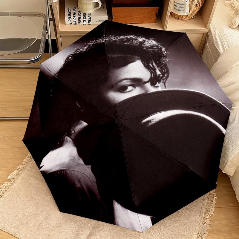 1PC Michael Jackson Automatic Umbrella - Suitable Travel Outdoor Portable Umbrella Birthday Gift Daily Essentials