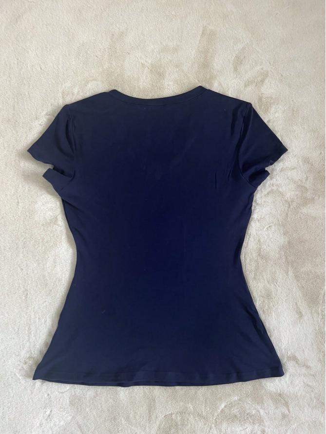 Crop Top Stampato Scollo a V Farfalla Vintage Usurato Vestibilità Aderente