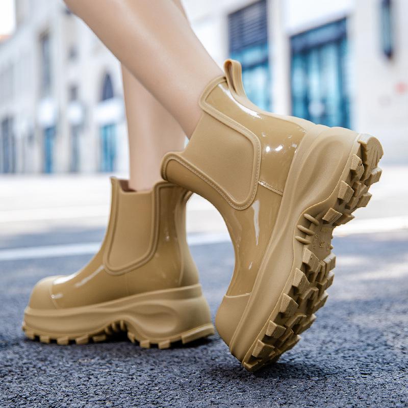 Women's 2024 Waterproof Martin Boots - Non-slip, Short Rubber Rain Boots for Spring/Summer Outdoor Wear