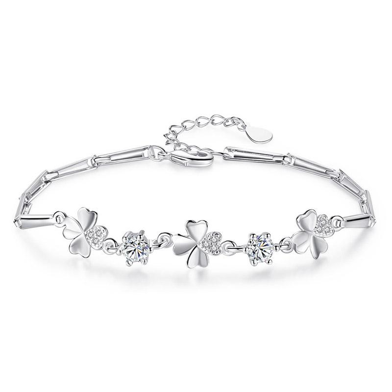Women's Infinity Heart Clover Plum Blossom Sliding Bracelet - Fashionable Jewelry Gift for Girls Ladies