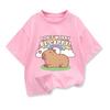 T-shirt in Cotone per Bambina Capibara Abbigliamento Bambini Magliette Estive Stampate Cartoni Animati Manica Corta T-shirt Bambini Base Larga Girocollo Top