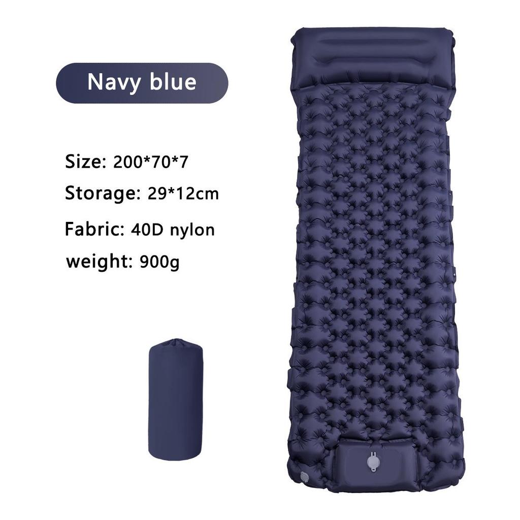 Inflatable TPU Camping Mat with Foot Pump - Portable & Foldable for Outdoor, Beach, or Picnic Use.
