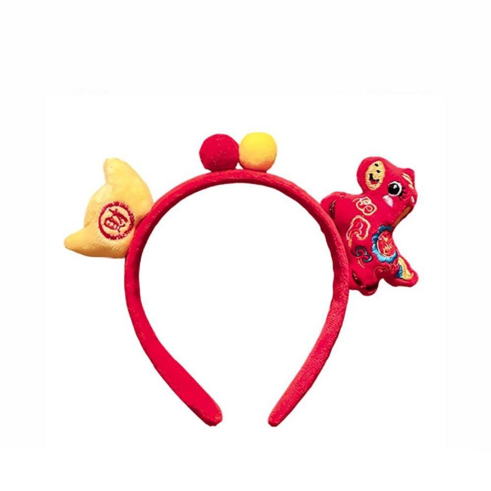 Cartoon Horse Hairband Lucky Cat Plush Horse Headband Exquisite New Year Headband  Women