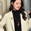 One For Autumn And Winter, Two Elegant Lotus Long Necklaces, Brooches, Women'S Enamel Pins, Freshwater Pearls.