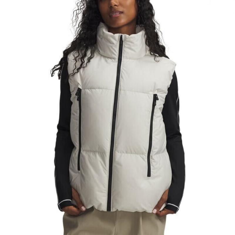 Under Armour Down Vests Women s White Stand Collar Moderate Other 6001002-110 L