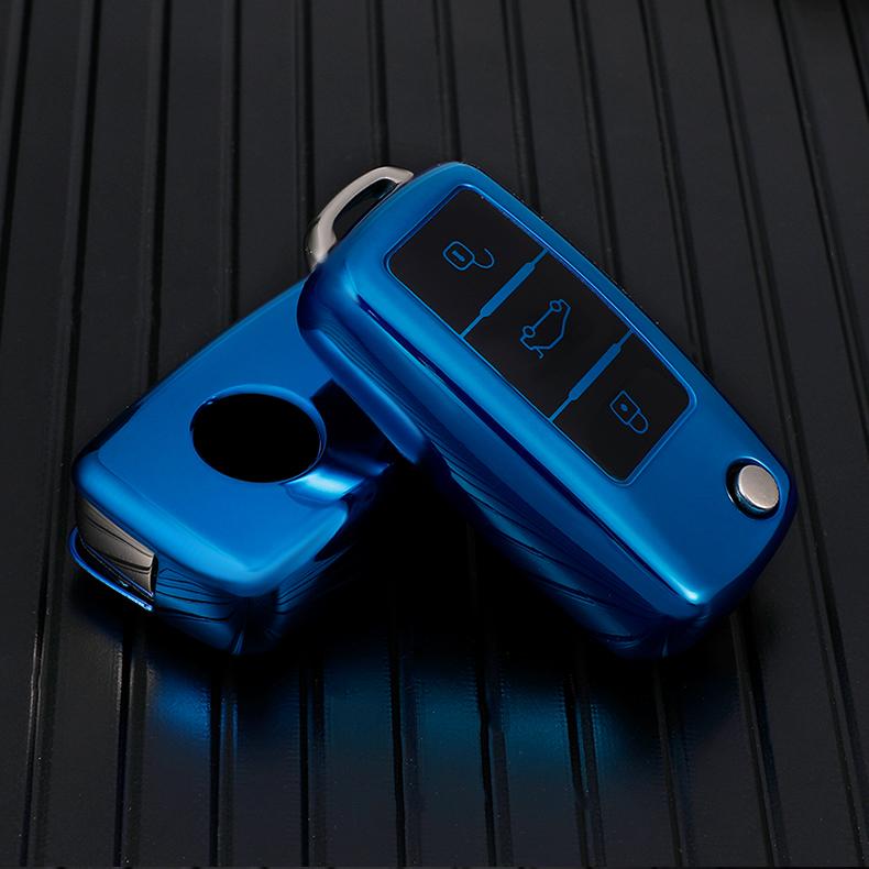Soft TPU Car Key Case Cover Bag Shell Keychain for VW Polo Bora MK 6 Passat Beetle Jetta Caddy Eos Tiguan for Skoda Octavia