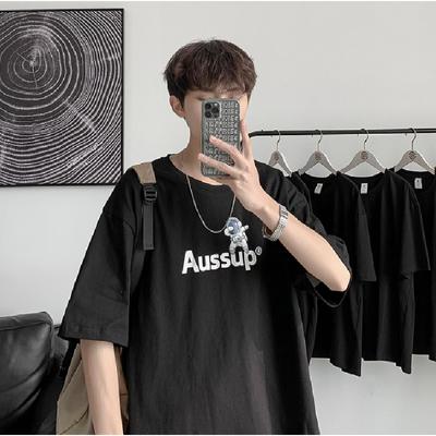 Men Short Sleeve T-Shirts Letter Graphic Print Half Sleeve Tshirts Men Clothing Casual Tee Man Korean Casual Round Neck Retro Tops For