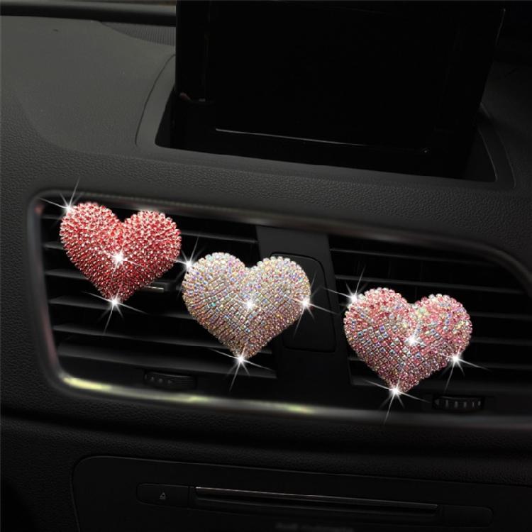 Car Air Conditioning Outlet Perfume Decoration Rhinestone Heart Parfume Diffuser