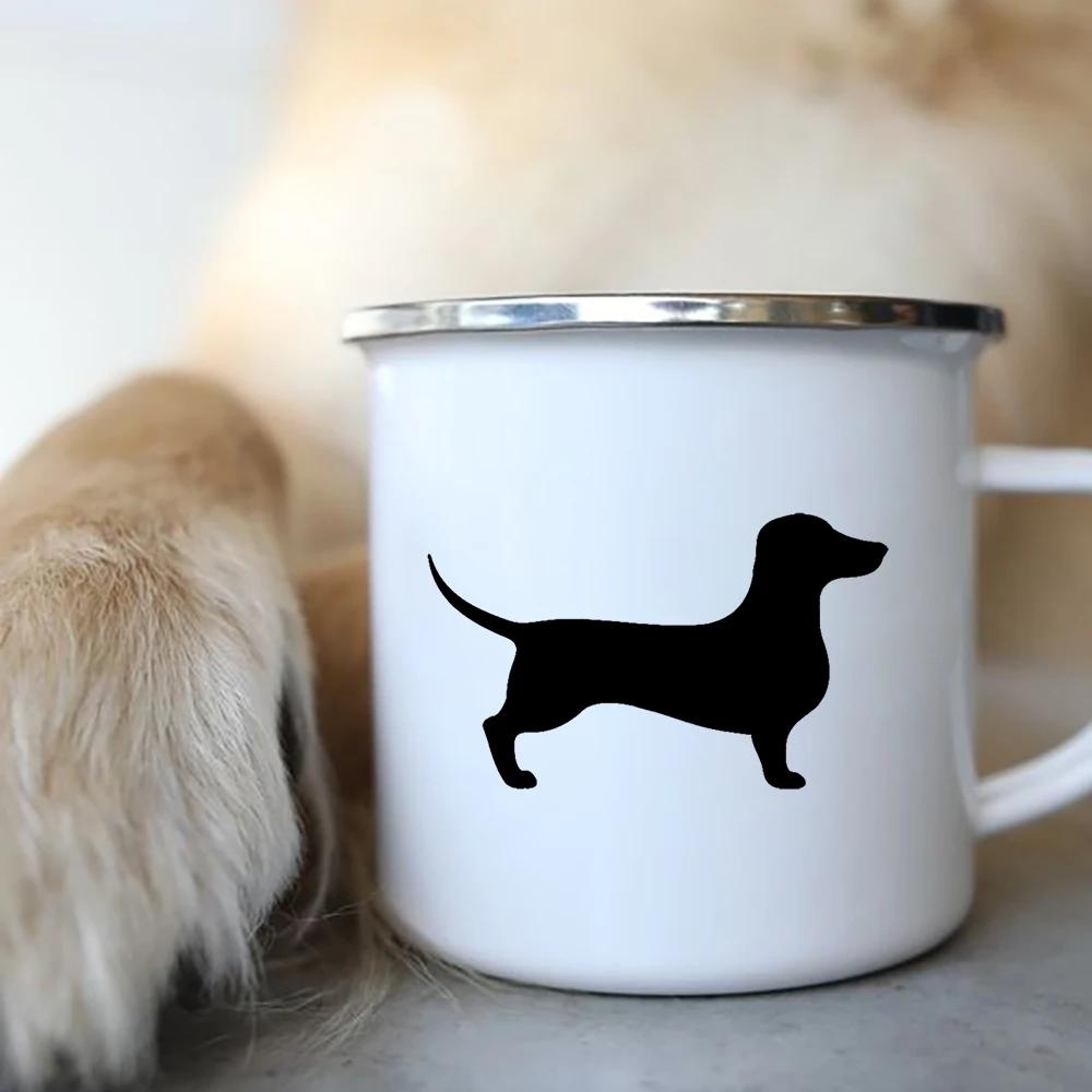 Emaille-Kaffeetasse mit der Aufschrift „I Love Dackel Dog“, für Camping, Picknick, Lagerfeuer, Party, Bier, Saft, Cola, Tassen für die Reise im Freien, Kakao, Wasserbecher