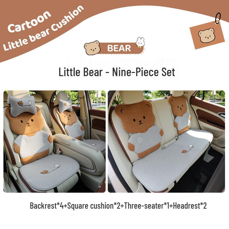 Pernă Scaun Auto Desen Animat - Universală, Bumbac-In Respirabil, Husă Scaun Spate pentru Patru Sezoane