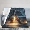 Tomb-Raider Lara Croft Knitted Blankets Survival Video Game Plush Throw Blankets Sofa Portable Soft Warm Bedspread Breathable