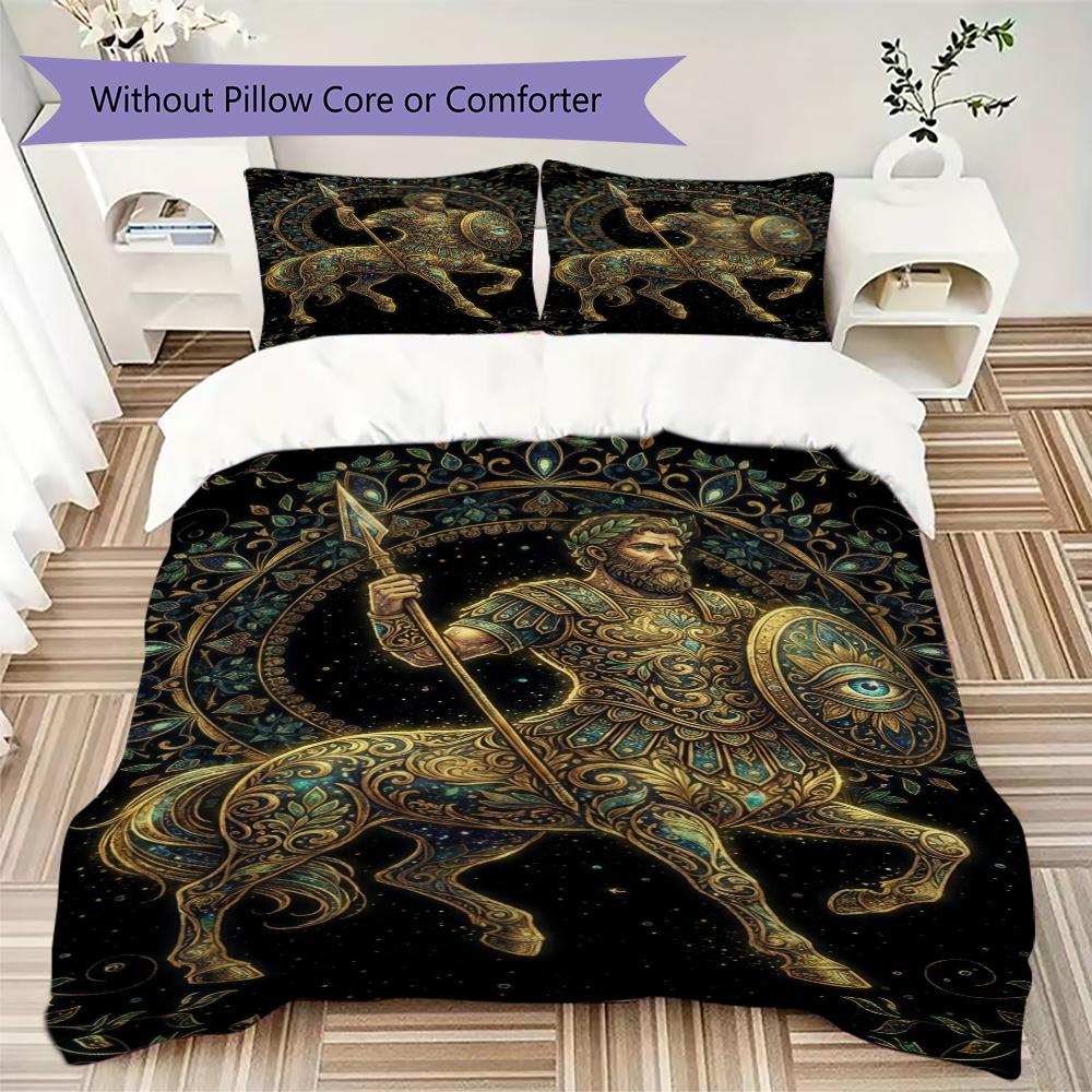Centaur Pattern Bedding Uilt Set Uilt Cover Pillowcase Home Decoration Birthday Gift (1 * Duvet Cover + 2 * Pillowcase Without Core)90