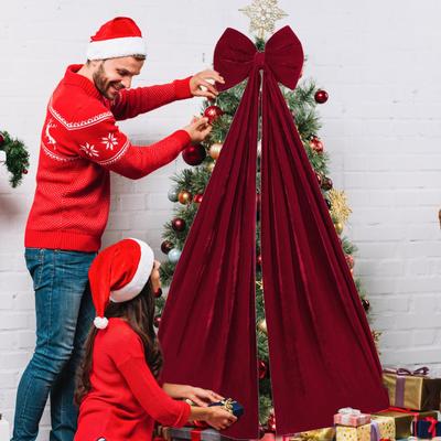 Christmas Tree Bows Vintage Holiday Ornaments Velvet Bows For Christmas Tree For Home Holiday Indoor Outdoor Front Door Wall