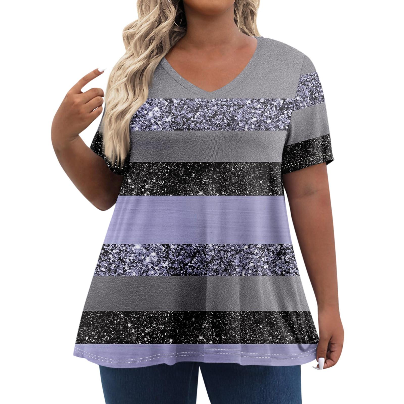 

Рубашки с коротким рукавом для женщин Футболки с графическим принтом 3D Блузки с V-образным вырезом Повседневные топы больших размеров Футболки 7XL