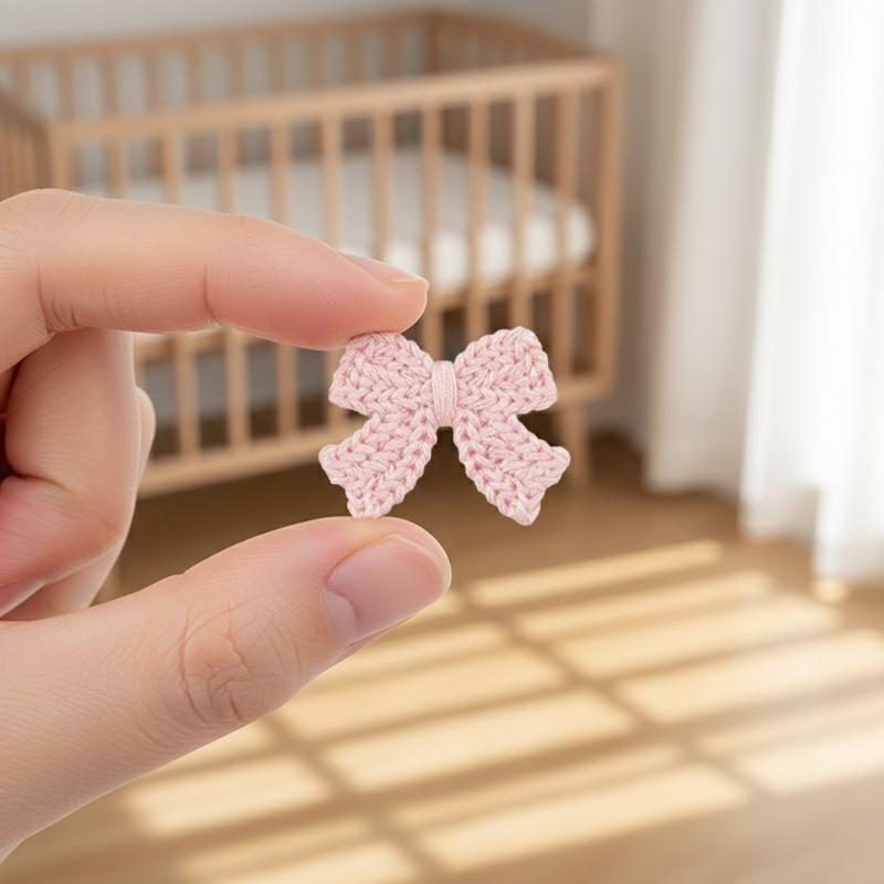 10 Embroidered Bow Ties Handmade Embroidery Sewing Patches Scrapbook DIY Clothes Decor Accessory Knitted Clothing Accessories