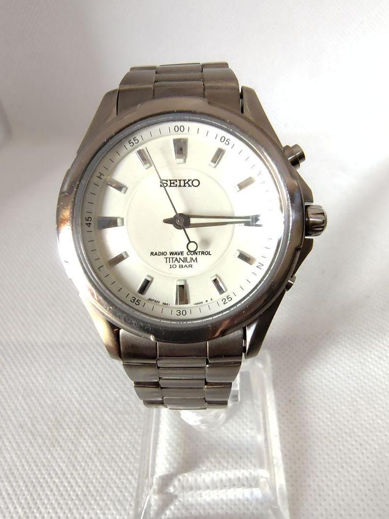 [USED] Seiko Navy Titanium Radio-Controlled Watch, Battery, 5B21-0AB0