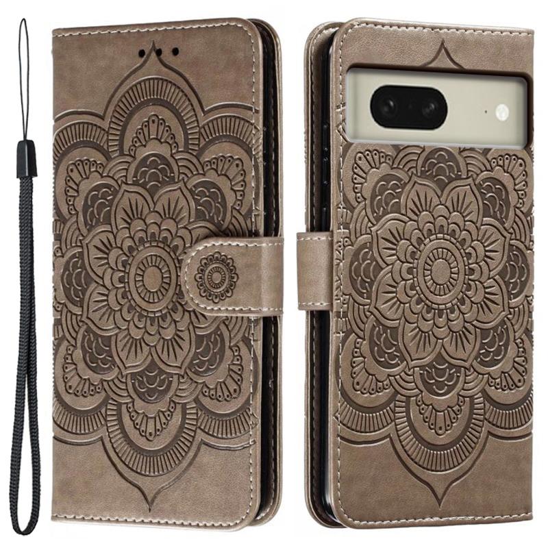 For Google Pixel 8 Case PU Leather Mandala Imprinted Design Wallet Phone Cover