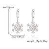 Christmas Shiny Zircon Imitation Pearl Snowflake Drop Earrings Elegant Snow Flower Earrings Holiday Jewelry Gifts For Women Men
