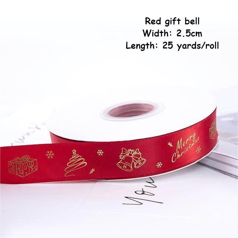 1/4 Inch Christmas Ribbon for Crafts Holiday Grosgrain Ribbon Christmas Ribbon for Gift Wrapping Festival Party Decoration