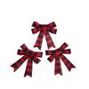 3PCS Handmade Christmas Ornaments Lattice Xmas Tree Bow Christmas Decoration Bowknot  Home Decor