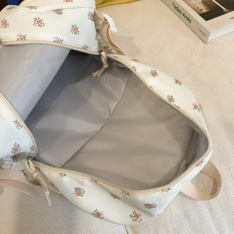 High Value Small Fresh Floral Girl Student Backpacks College Style Large Capacity Nylon Schoolbag College Students Teenagers Going Out Travel Rucksack