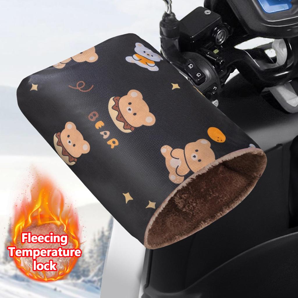 1 Pair Motorcycle Handlebar Gloves Muffs Winter Cycling Gloves Waterproof Handlebar Cover Mitts Snowmobile E-Bike Thermal Gloves