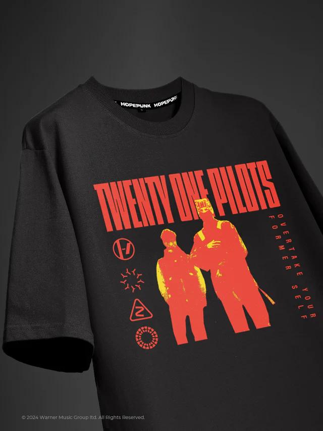 Twenty One Pilots - Overcompensate Licensed Band T Shirt Men Vintage Pure Cotton Short Sleeve Streetwear Harajuku Men's Clothing