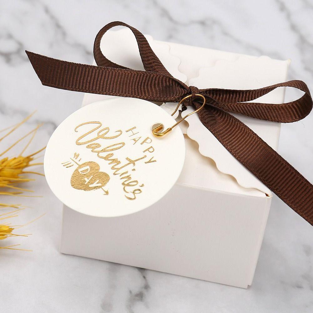 100pcs Heart Shaped Cards Valentine's Day Tags Hand Gift Hanging Tag  Party Label Stickers