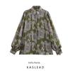 Kaslead New Arrival Women's Fashion Style Fashion Metal Color Line Print Shirt 2539149