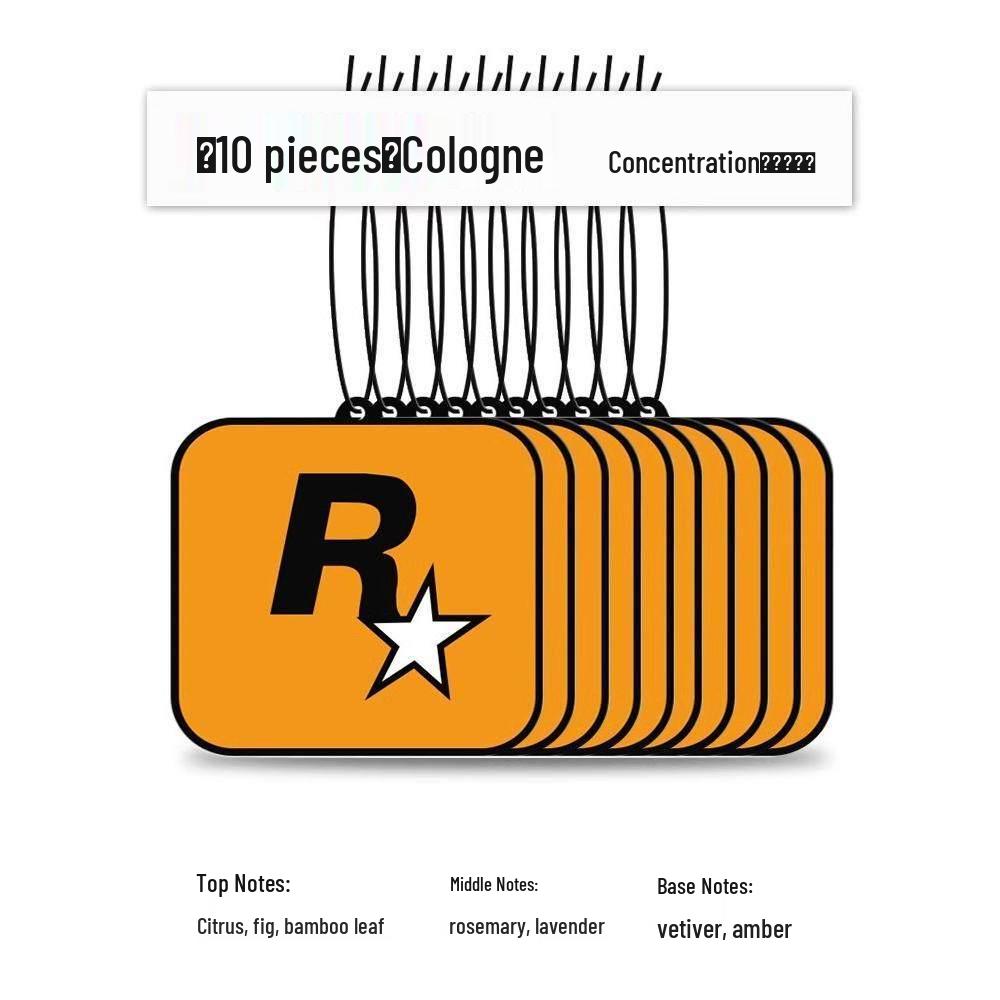 Card Star Letter R Long-Lasting Essential Oil Scented Car Air Freshener Ornament