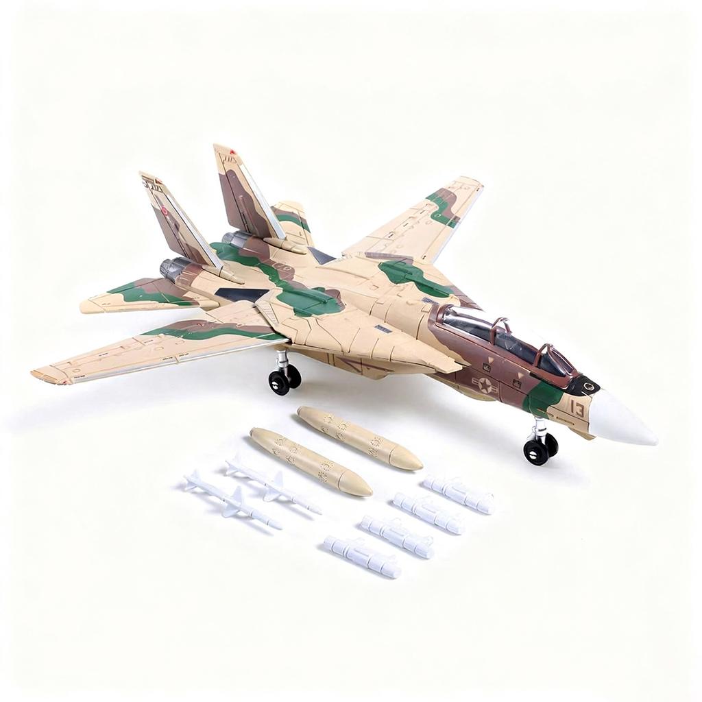 1/72 Militär-Modellbaustein-Spielzeug F-14 Tomcat Überschallflugzeug Jäger Moderne Waffen Zusammenbau Puzzle Sammlung Spielzeug
