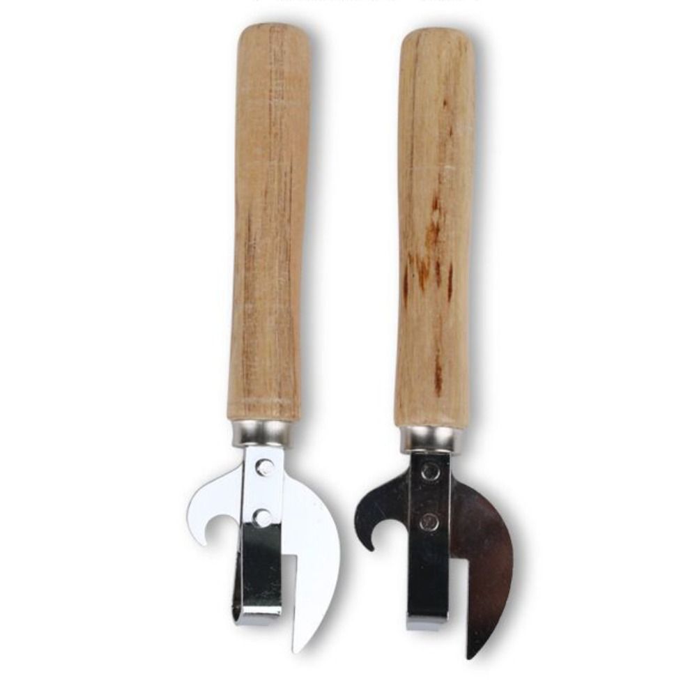 Pointed Head Wooden Handle Can Opener Manual Lid Remover Kitchen Gadgets Bottle Opener Bar