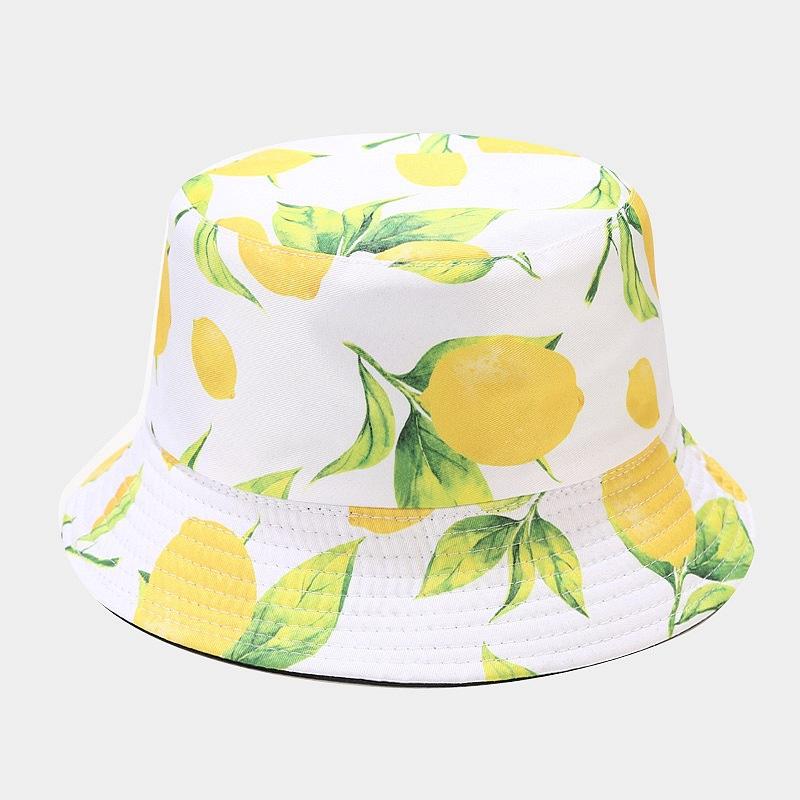 Creative Printed Fruit Pattern Bucket Cap Unisex Outdoor Leisure Fisherman Hat Summer Beach Uv Protection Sun hats Panama Bob