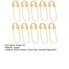 10Pcs Safety Pins for Clothes Golden Clothing Pins Heavy Duty Alloy Safety Pins for Clothes Sewing Craft Securing Thick Fabrics