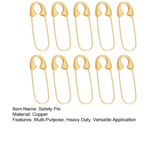 10Pcs Safety Pins for Clothes Golden Clothing Pins Heavy Duty Alloy Safety Pins for Clothes Sewing Craft Securing Thick Fabrics