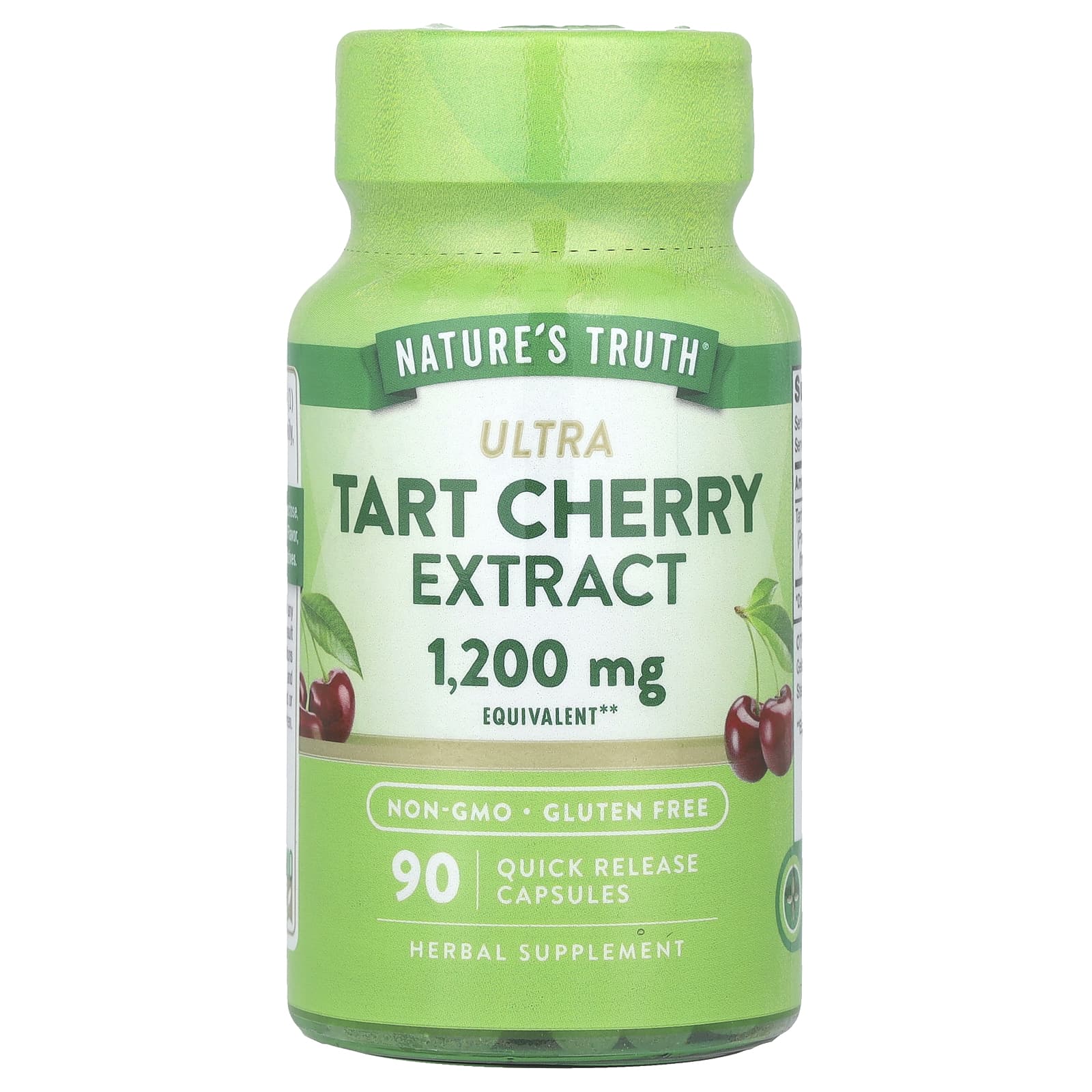 

Nature S Truth, Ultra Tart Cherry Extract, 1,200Mg, 90 Rapid Release Capsules