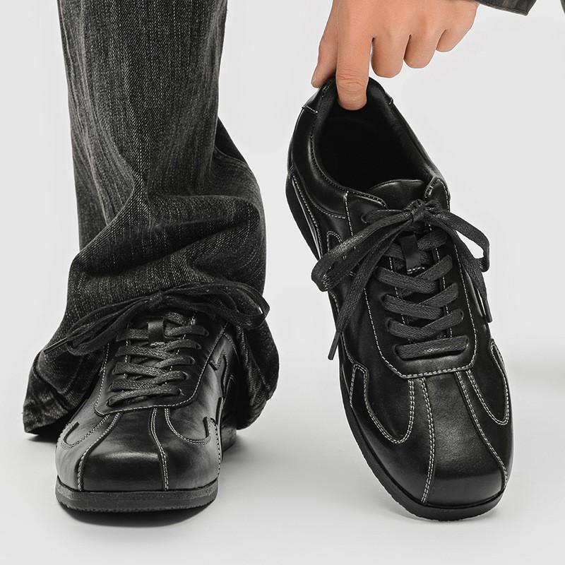 Mens Classic Derby Shoes Low Heel Square Toe Casual Dress Office Daily Wear Black Brown White