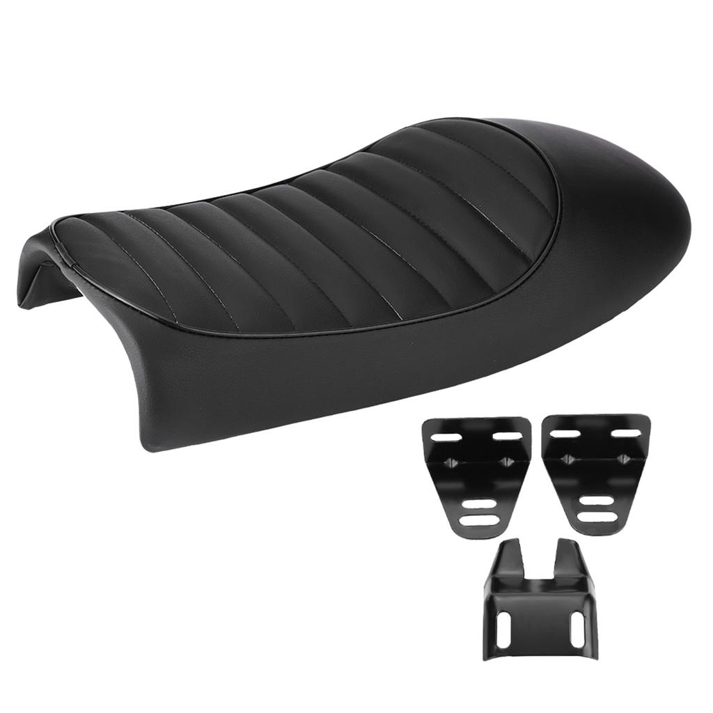 Motorcycle PU Leather Vintage Cafe Racer Refit Seat Flat Saddle Cushion for CG125 GN CG CB400SS