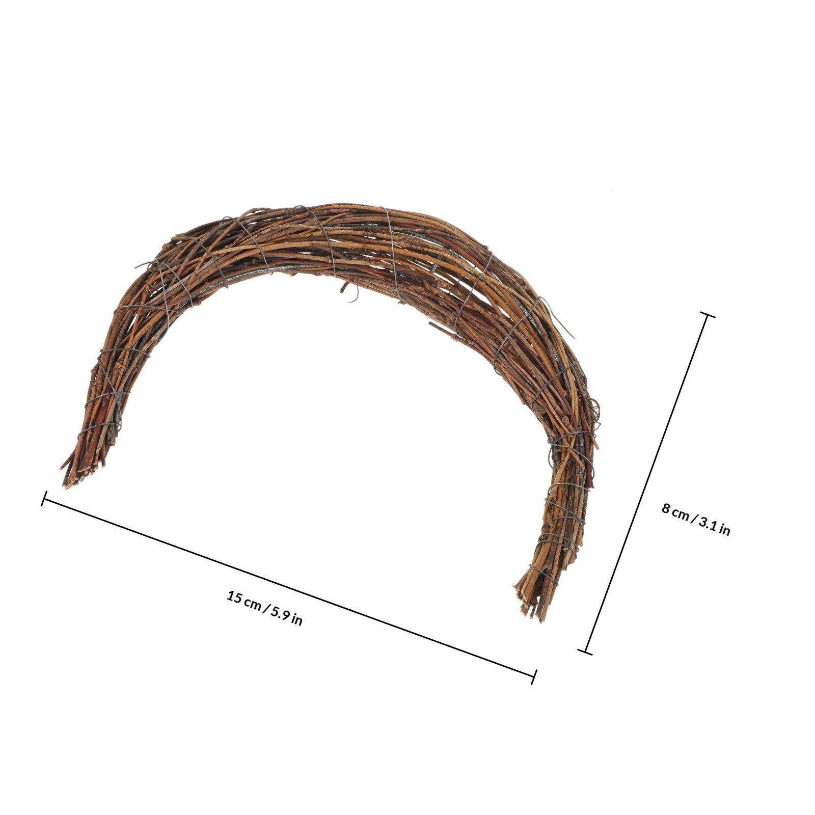 

Natural Vine Rattan Moon Shape Wreath Ring DIY Frame Handmade for Christmas Thanksgiving Easter Wedding Party Floral Wreath Hoop