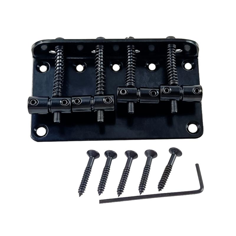 Bass Guitar Bridge Bass Bridge Assembly Replacement Vintage Style 4 String Bass Bridge Electric Bass Guitar Accessories чёрный