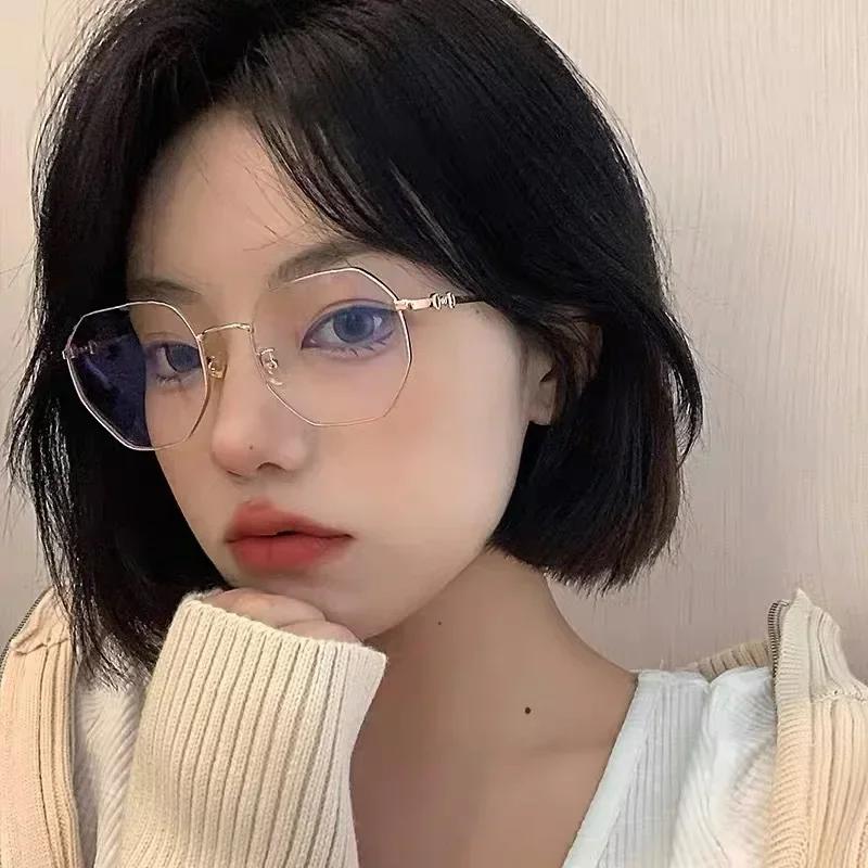 Oversized Ladies Myopia Glasses Anti Blue Light Blocking Men's Computer Minus Eyeglasses Diopter 0 To -4.0 Near Sight Eyewear