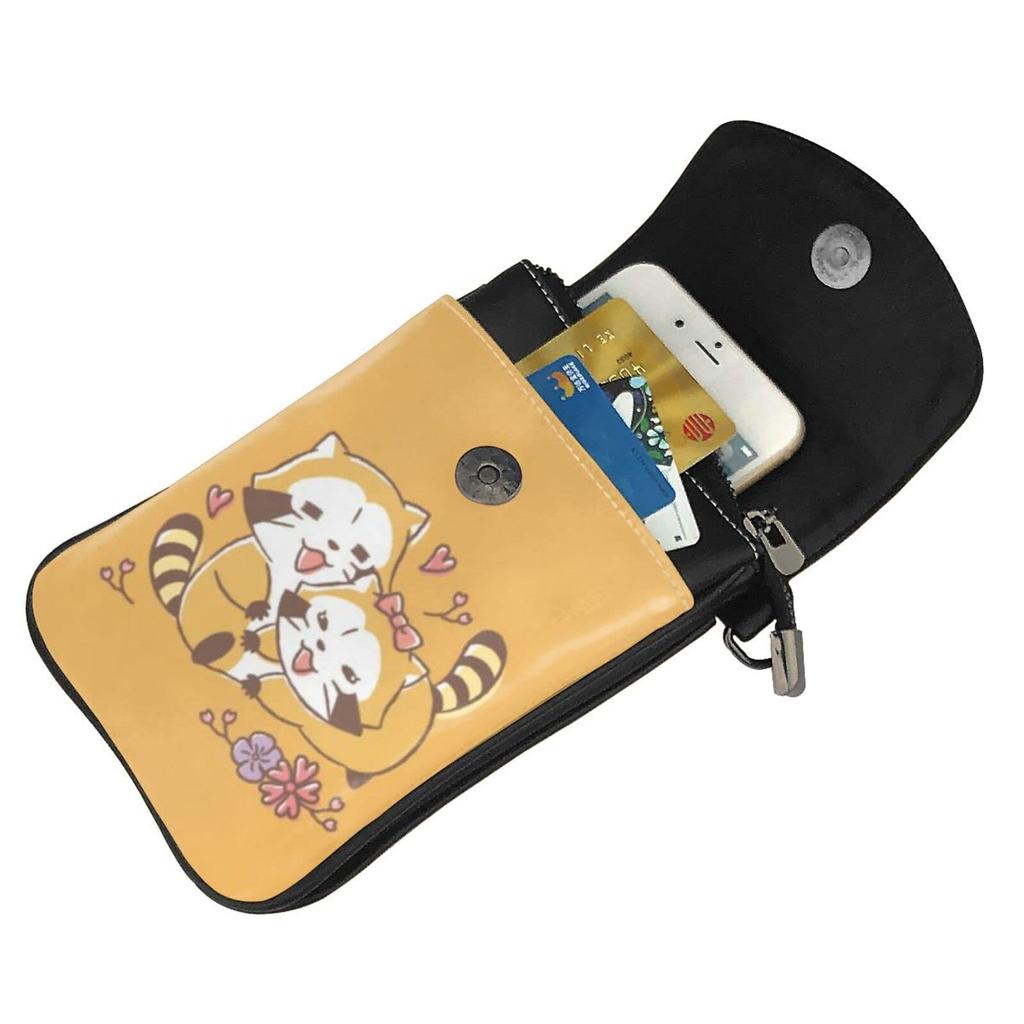 [JMI] Rascal the Raccoon Smartphone Pouch, Genuine Leather Shoulder Bag, Thin, Women's and Men's Mini Pouch, Popular Wallet, Crossbody Bag