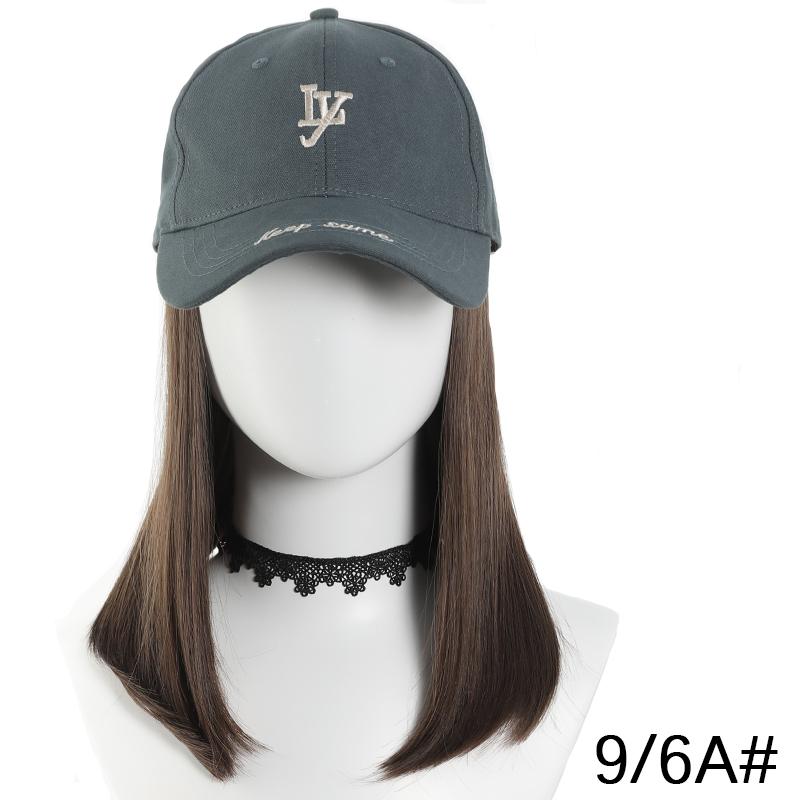 

Синтетический парик с вышитыми буквами темно-синего цвета с короткими прямыми волосами для женщин, удобный для повседневного использования