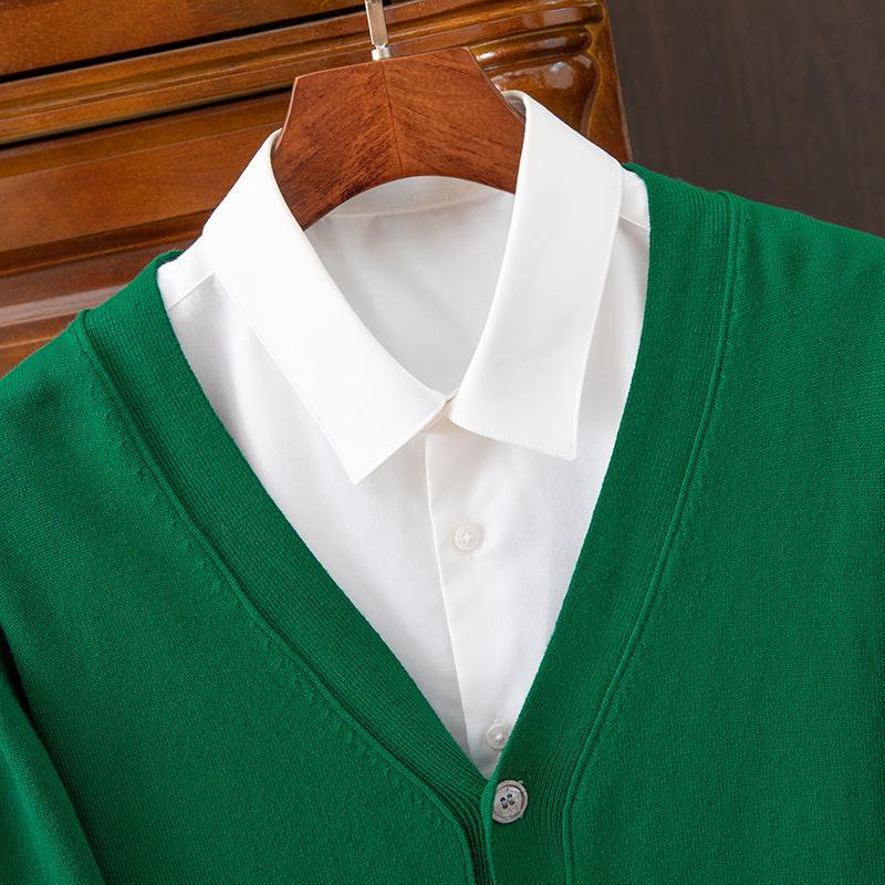Men's Classic Korean V-Neck Knit Cardigan Sweater Jacket