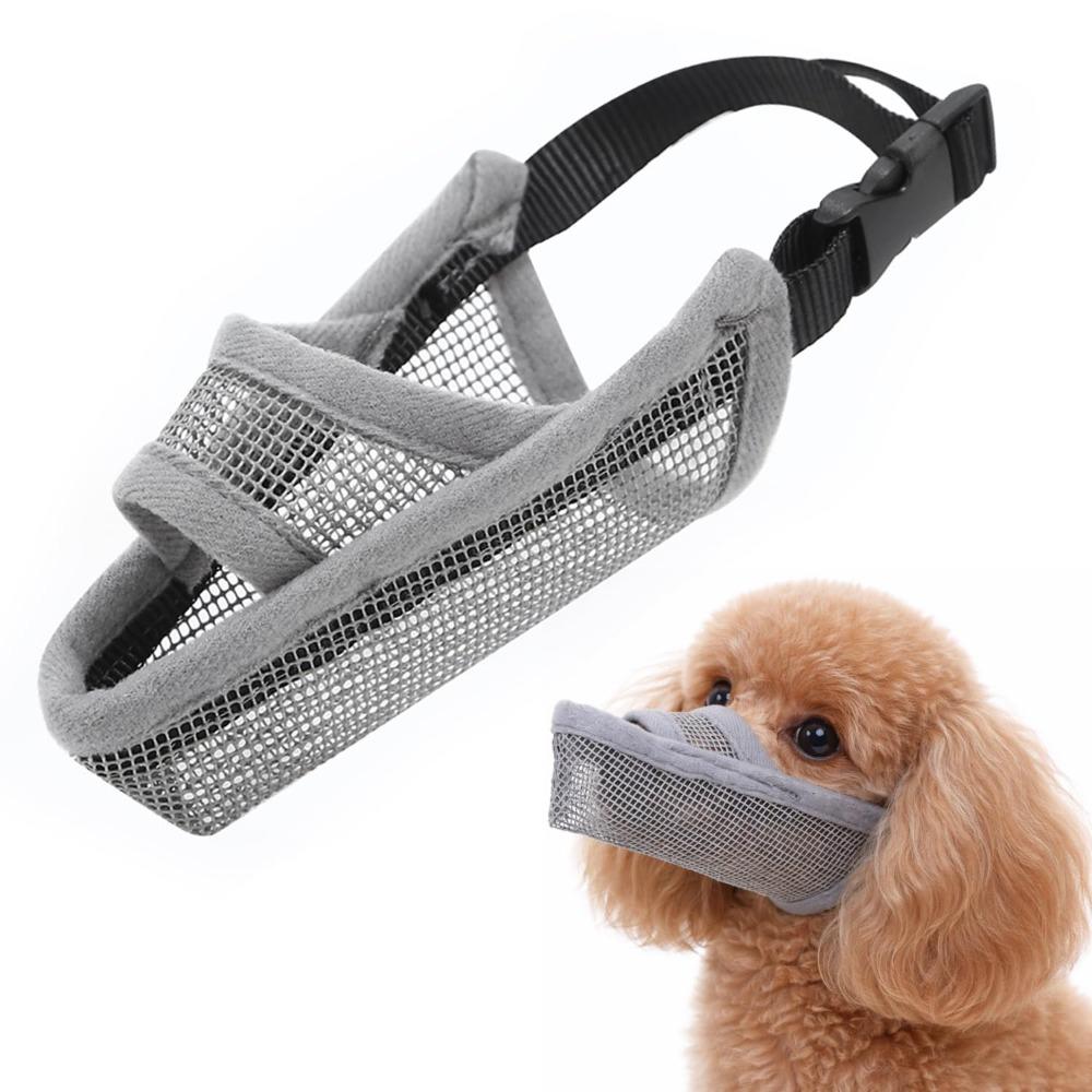 

Drinkable Nylon Dog Muzzle Breathable Air Mesh Muzzle Cozy Pet Mouth Guard Pet Guard S серый