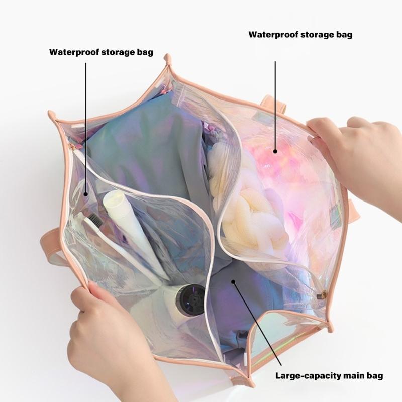 Waterproof Swim Bag With Vibranting Color Portable Designs for Beach Pool Gym Outdoor
