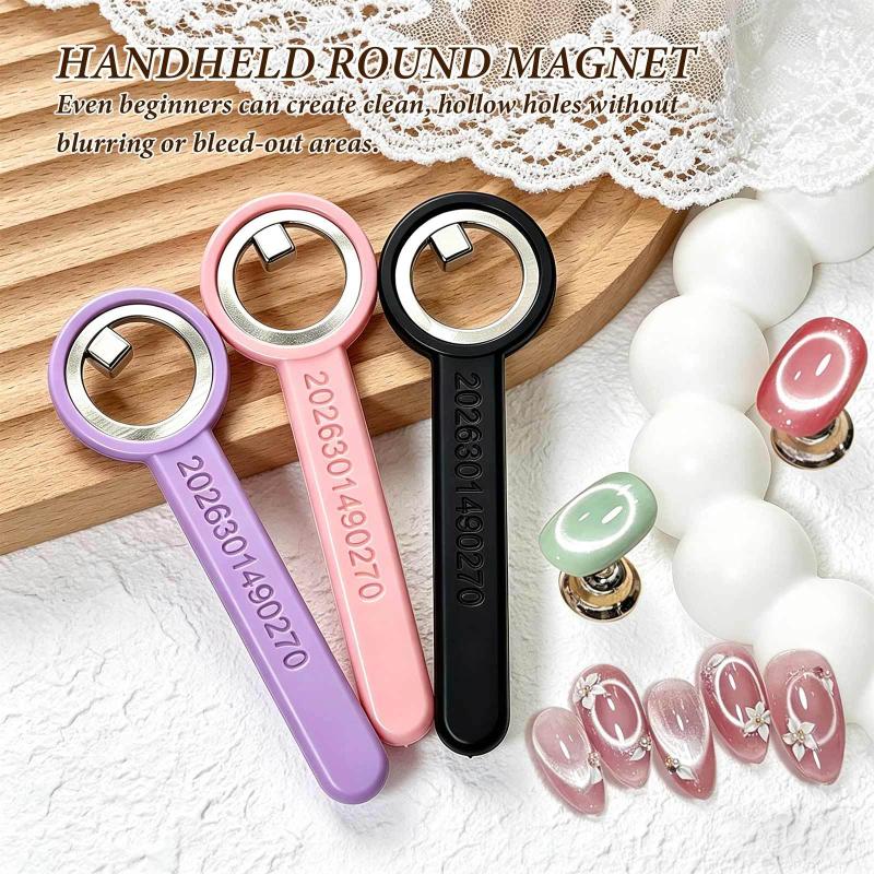 Circular Cat Eye Nail Magnet With Handle Strong Nail Art Magnetic Gel Polish Guide Tool Diy Magnetic Nail Helper Manicure Design