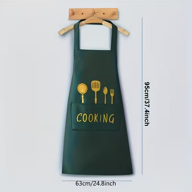 Multifunctional Cooking Apron with Pocket Waterproof Wear Resistant Kitchen Apron for Cooking Baking Gardening Outdoor Use Adjustable Chef Apron